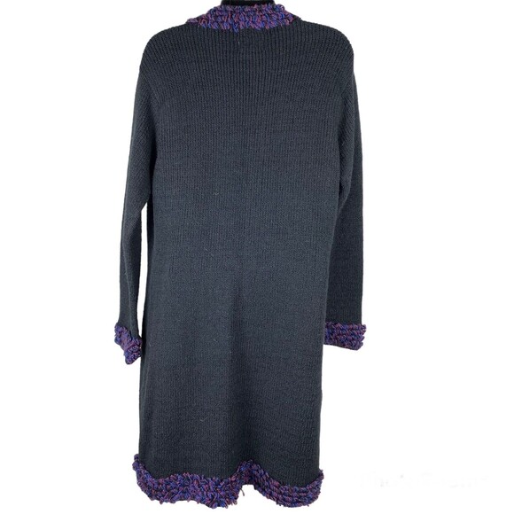 VTG Planet Earth Imports Sweater Long Knit Medium Black Hippie Boho Penny Lane - Picture 5 of 6